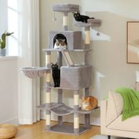 Grand Hamac pour Chat, Jouets pour Chat, Grande Tour pour Chat en Bois Écologique et Durable, Condo Spacieuse, Griffoirs, Peluche de Luxe, Halloween, 25KG