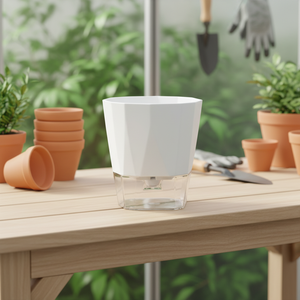 Vaso Idroponico Moderno Ecologico Bianco in PP Quadrato <span class=keywords><strong>da</strong></span> <span class=keywords><strong>Parete</strong></span> con Funzione di Irrigazione per Piante Vive 1 Pezzo - Product Image 4
