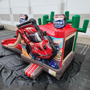 Château gonflable GMY pour événements extérieurs, modèle <span class=keywords><strong>voiture</strong></span> <span class=keywords><strong>de</strong></span> course rouge avec toboggan, à vendre - Product Image 4