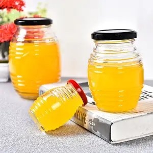 Petit pot rond vide de haute qualité bocaux de stockage des aliments en verre borosilicaté pot de miel en verre avec couvercle