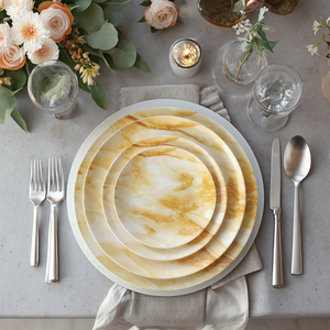 Platos de Cena de Mármol Verde, <span class=keywords><strong>Vajilla</strong></span> de Porcelana con Textura Cerámica, Apta para Lavavajillas, para Bodas y Fiestas - Product Image 3