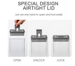 7 Uds. Contenedores de cereales de plástico sin BPA con tapas de bloqueo contenedor hermético de almacenamiento de alimentos para accesorios de cocina organizador de despensa - Product Image 4