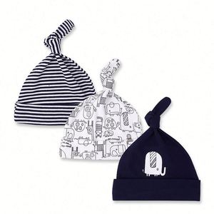 Gorro Ajustable para Recién Nacidos de 0 a 6 Meses, Ideal para Viajar, para las Cuatro Estaciones, Unisex, Bonito, Suave y Cómodo para el Uso Diario, Diseño de Nudo Tejido - Product Image 3