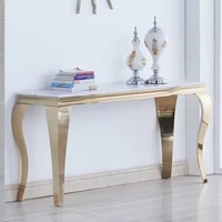 Table console italienne vintage de luxe Mobilier vestibule de couloir en acier inoxydable au design moderne pour salon et hôtels
