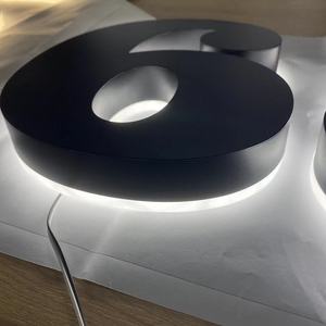 Enseigne lumineuse LED rétro avec police arrondie 3D, finition noire mate, pour villa, <span class=keywords><strong>adresse</strong></span> résidentielle, décoration murale extérieure - Product Image 5