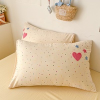 Parure de lit en polyester brodée avec housse de couette et draps, motif dessin animé, 4 pièces, pour toutes les saisons