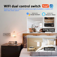 Double interrupteurs de lumière Capteur tactile WiFi Smart Wall Switch Glass 2Gang 2Way zigbee interruptores inteligentes wifi