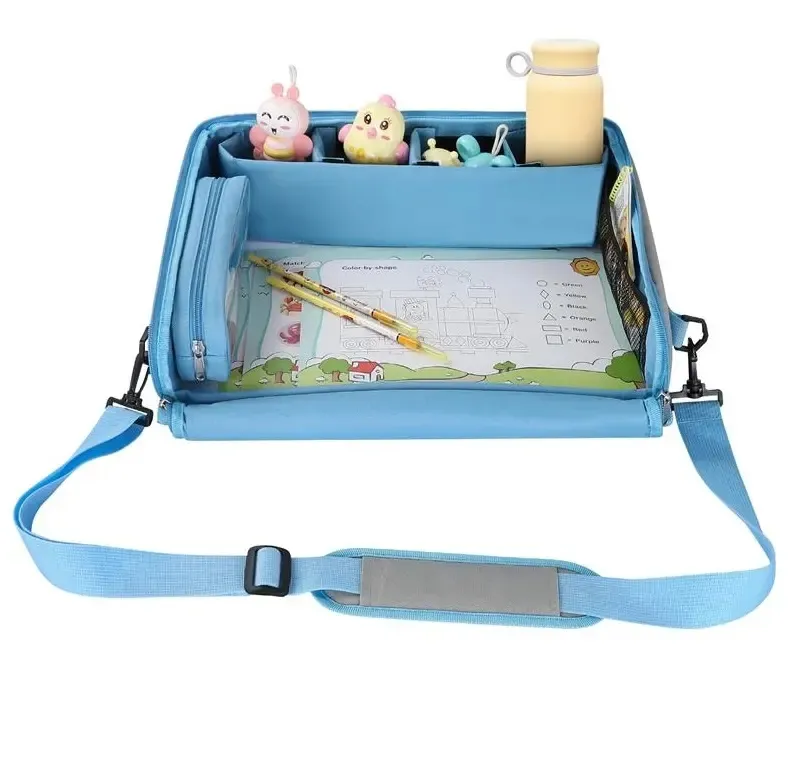 Hot Toddler Car Seat Lap Tray Kids Toy Food Water Holder Carrier Bag Custom Folding Kids Car Seat Travel Tray
