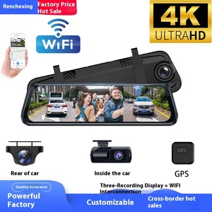Grabadora de Conducción con Espejo Retrovisor 4K de 10 Pulgadas con Visión Nocturna, GPS, Navegación, Grabación Simultánea Frontal e Interior del Vehículo, y Asistencia de Marcha Atrás - Product Image 5