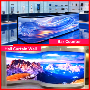 厂家供应定制高清全彩室内LED显示屏柔性LED防水屏接待吧柜台 - Product Image 2