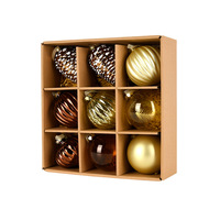 Boîte 9 pièces 8CM luxe vitrail Disco boule haute qualité PVC suspendus ornements pour la maison ou la fête décorations de noël