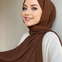 Vente en gros Foulard léger tendance élégant pour femme Tudang Malaisie Châle solide et doux respirant Hijab anti-rides lux