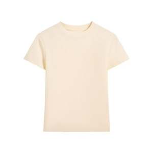 Top adelgazante ajustado corto de verano con cuello redondo de estilo francés de manga corta para mujer - Product Image 4