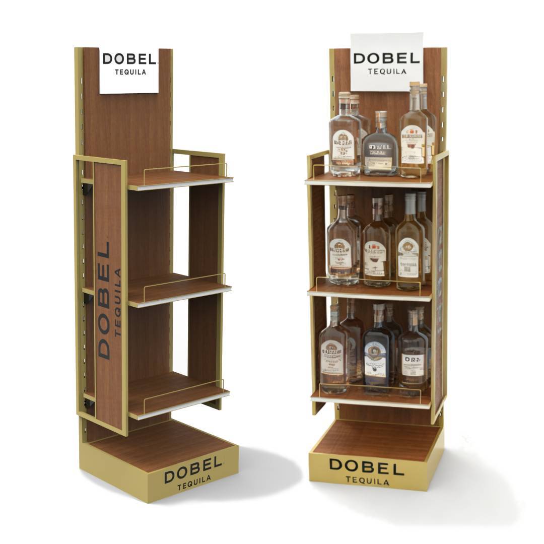 Wholesale Freestanding Multi Tier Wine Bottle Holder Custom Adjustable Floor Display Rack for Liquor Stores & Supermarkets — view 1