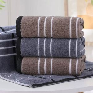 Serviette de bain extra-longue 40*90 pour adultes, extra-large, épaisse, pour le sport et le fitness, absorbant la transpiration, rayée jacquard - Product Image 1