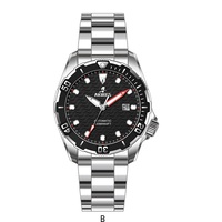 Montre de plongée de sport squelette en acier inoxydable avec logo personnalisé montres-bracelets de plongée automatiques et mécaniques étanches en acier inoxydable