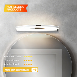 Nordic Modern Stainless Steel Make-up <b>Mirror</b> LED Dimmable Wall Lamp with High CRI 90 for Bedroom and Living Room Wall Mount - Product Image 2