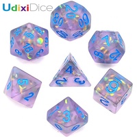Pour Udixi Logo personnalisé 7 pièces RPG jeu de dés en résine plastique polyédrique en gros avec finition mate pour les joueurs RPG