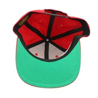 Gorra de Seis Paneles de Alta Calidad, Bicolor, con Visera Plana, Estructurada, con Logotipo Bordado en 3D Personalizado, Estampado de Hojas Tropicales, para Exteriores