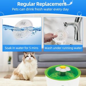 Lot de 6 filtres de rechange pour <span class=keywords><strong>fontaine</strong></span> à eau pour chat <span class=keywords><strong>Catit</strong></span> 3L Flower Fountain, triple filtration, charbon actif, échange d'ions, polyester - Product Image 5