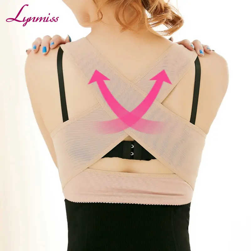Lynmiss Xタイプザトウクジラ姿勢補正器、女性の胸ブレースプッシュアップブラセクシーなXストラップベスト