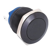 Onpow 19Mm Surface noire Interrupteur à bouton-poussoir en métal à tête plate sans verrouillage avec bornes à 2 broches (Gq19F-10/J/A) Ce, Rohs