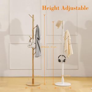 Appendiabiti Moderno in Legno CHOMECO con 8 Ganci, <span class=keywords><strong>Dimensioni</strong></span> 34,5 cm (profondità) x 35 cm (larghezza) x 157,5 cm (altezza), per Ingresso e Corridoio - Product Image 2