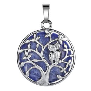 Hot Sale 30MM Natural Crystal Stone Pendant <strong>Owl</strong> Tree of Life <strong>Necklace</strong> 0wl Pendant Jewelry for Women's Gift Gemstone Gift Jewelry - Product Image 5