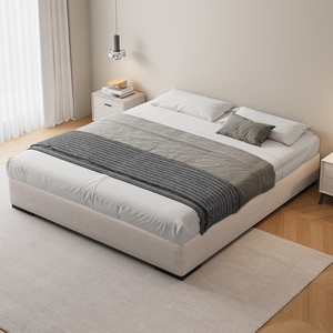 Cama de diseño moderno para dormitorio, cama tapizada personalizada, cama doble minimalista de tela, cama tamaño queen, king o matrimonial. - Product Image 3