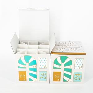 Ensemble de <span class=keywords><strong>calendrier</strong></span> de l'avent de Noël personnalisé boîtes mystère en papier kraft boîte aveugle boîte de comptage de cadeau de Noël de nouvel an avec nœud de ruban - Product Image 4