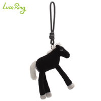 Llavero de Peluche de Caballo Negro Personalizado, Colgante para Bolsa con Diseño de Animal, para Club Ecuestre, Fabricación Global OEM ODM