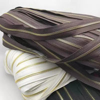 Fermeture à glissière en métal à extrémité ouverte en douceur, fermeture à glissière pour vêtements à dents lisses colorées