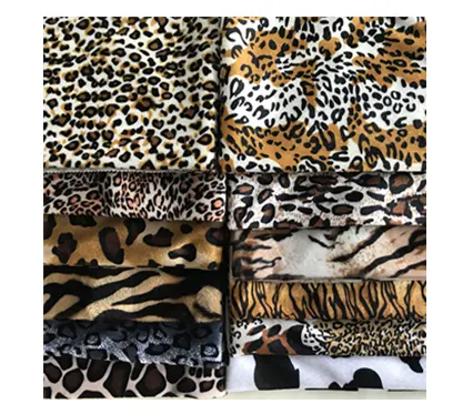 Animal printed velvet 100% polyester upholstery bedding S wave cartoon velboa fabrics