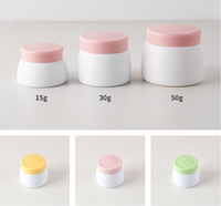 Pot de crème de forme Unique de fantaisie en plastique blanc rose à faible quantité minimale de commande pot de PP à Double paroi 50G 30G 15G pour les ventes