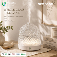 Diffuseur d'huiles essentielles de luxe pour la maison, avec logo personnalisé, réservoir en verre de 200 ml, lumière d'ambiance LED, diffuseur ultrasonique pour la chambre de bébé