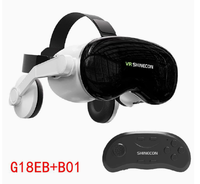 Headset VR G18EB 98 °   Kacamata Panorama 360 FOV dengan Headphone Bluetooth Terintegrasi, untuk Ponsel 4.7-7.0 inci