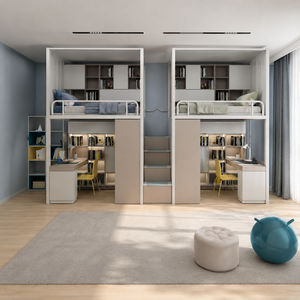 Combined <b>Bed</b> Desk Metal High-<b>low</b> Student Iron <b>Bed</b> Dormitory Commercial Use School Modern Design - Product Image 1