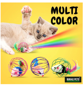 ของเล่นหนูในกรงแบบพรีเมียมสำหรับแมว ของเล่นหนูขนาดเล็กแบบอินเทอร์แอคทีฟ ของเล่นสัตว์เลี้ยงที่ทนทานสำหรับลูกแมว ฝึกการล่าสัตว์เล่นในบ้าน - Product Image 6