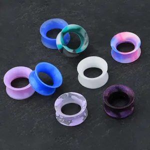 Orecchini sottili in Silicone per tappi auricolari in Silicone per orecchie Gauge Tunnel svasati orecchini flessibili in Silicone