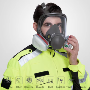 Máscara Respiradora De Rosto Completo Máscara De Gás De Silicone 6800 com <span class=keywords><strong>Face</strong></span> Protetora Respiratória Careta - Product Image 6