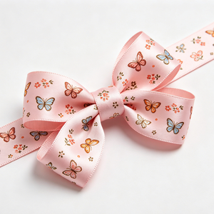 Cinta de satén de poliéster con texto personalizado impreso, tema primaveral, para envolver ramos de flores y regalos festivos - Product Image 5