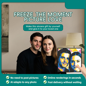 Nghệ thuật xây dựng khối 1x1 dots gạch tường Chân Dung nhựa Mosaic xây dựng khối, câu đố hình ảnh khung với logo - Product Image 2