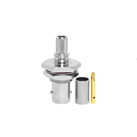 Connecteur coaxial RF BNC femelle à montage sur panneau, type à sertir, compatible avec le câble LMR240