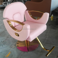 Kingshadow - Chaise de coiffeur moderne rose en promotion, chaise inclinable pour salon de beauté
