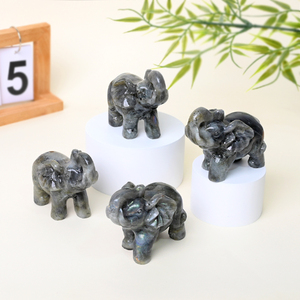 Nouvelles sculptures d'animaux en cristal, sculpture d'éléphant en pierre de labradorite de haute qualité pour souvenir - Product Image 3