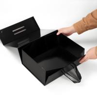 Caja Plegable Ecológica Rosa con Esponja, Asa Magnética en las Cuatro Esquinas, Asa de Cinta Suave para Empaque de Regalos de Moda