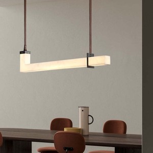 Modern Minimalist Marble Pendant Light 1M 1.2M LED Long Linear Chandelier For Home Restaurant Island Countertop Lighting - Product Image 1