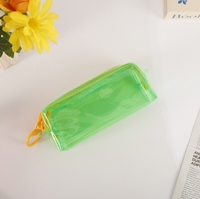 Pochette à crayons créative en PVC coloré - Boîte à crayons transparente grande capacité - Trousse de maquillage à fermeture éclair grande taille - Pochette de rangement créative pour stylos