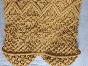 Bolso Tote de Macramé Hecho a Mano para Mujer, Estilo Bohemio con Patrón Geométrico, Dos Asas, Casual, para Playa o Viaje, Parte Superior Abierta, Amarillo, Ecológico - Product Image 6