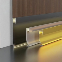 Profilé de plinthe en aluminium LED encastré minimaliste, canal lumineux dissimulé pour éclairage d'ambiance intérieur